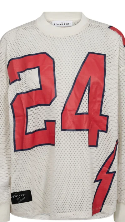 Haute L'amitie American Football LS Tee Pearl/red