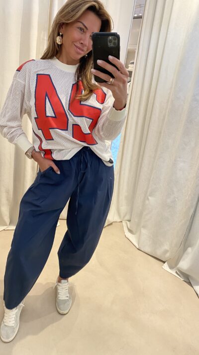 Haute L'amitie American Football LS Tee Pearl/red