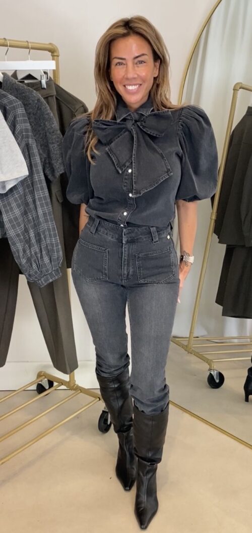Josh V SILA denim blouse - black washed denim