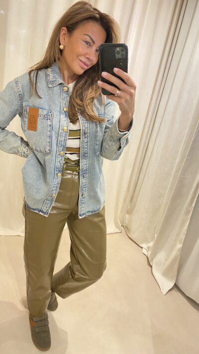 Josh V Mylessa oversized denim blouse light dirty denim