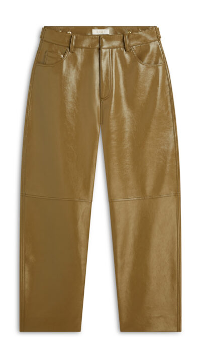 Josh V Rae straight fit broek in laklook olive green