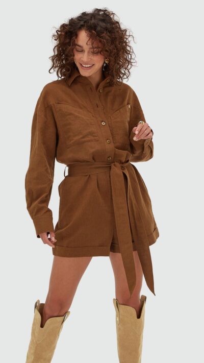 Josh V Pienna oversized playsuit Brown