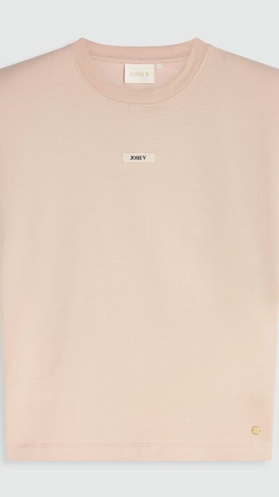Josh V SUE T-shirt met schoudervulling Dusty pink